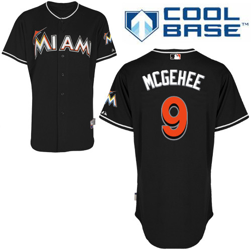 Casey McGehee #9 Youth Baseball Jersey-Miami Marlins Authentic Alternate 2 Black Cool Base MLB Jersey